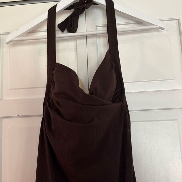 Victoria’s Secret Y2K ipex BROWN halter dress built in bra size 38c - Picture 5 of 10